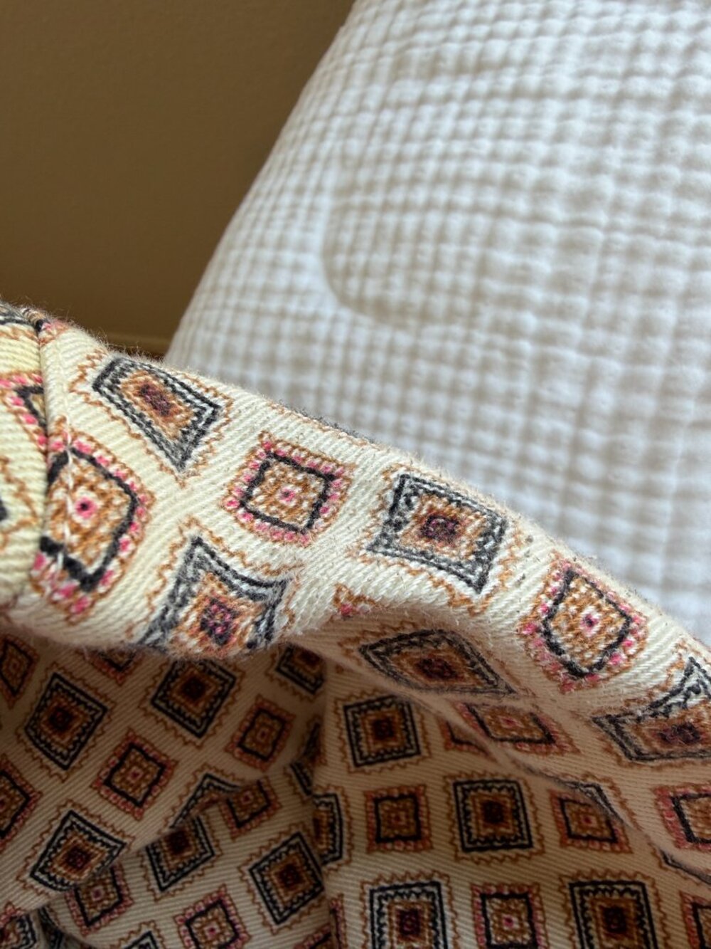 Vintage Boho Western Geometric Jeans Cream Tribal Print Southwestern Petite 14P - Picture 9 of 9